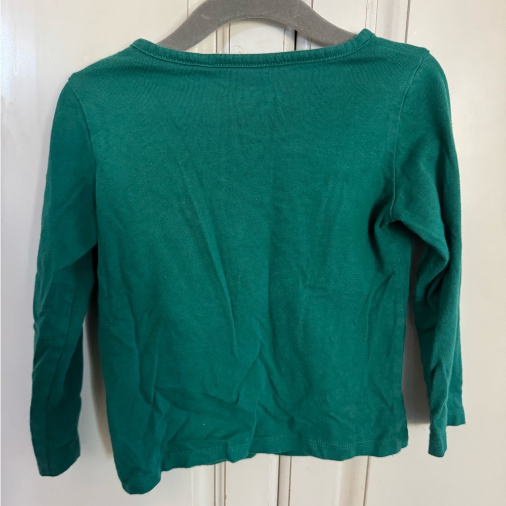 Mini Boden Green Long Sleeve with Dog and Cat Embroidery - Picture 3 of 3